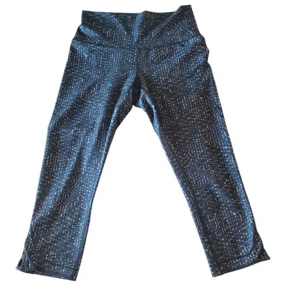 Lululemon True Self Crop II Samba Snake Battleship Black Leggings,  Yoga Pilates - Picture 7 of 16